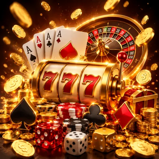Composição da plataforma de cassino com máquinas de slots e mesa ao vivo ao fundo